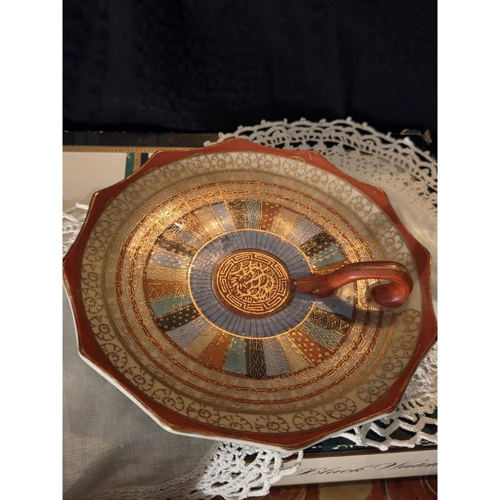 vintage Japanese porcelain handled dish, commonly known as a 